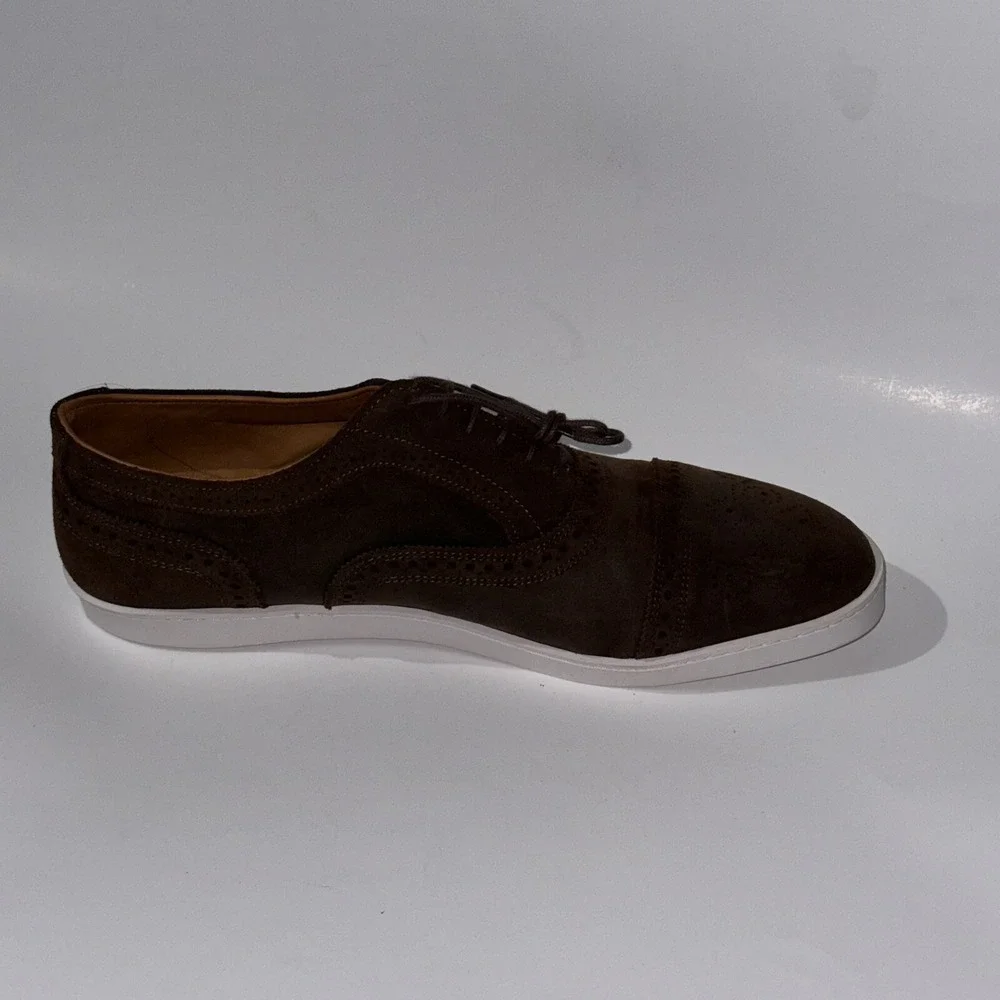 Allen Edmonds Strand Sneakers Suede Oxford Dress Shoes Brown Wax 5128 sz 9.5 - Picture 4 of 8